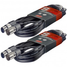 2 Stück Mikrofon-Kabel XLR-XLR, 10 Meter, DMX-Kabel