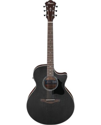 IBANEZ AE 6-Saiter in Weathered Black Open Pore