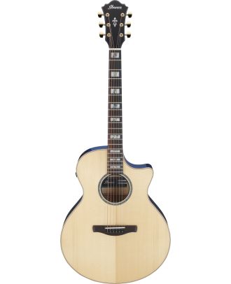 Ibanez AE390-NTA 6-Saiter Westerngitarre in Natural High Gloss Top und Aqua Blue High Gloss Back