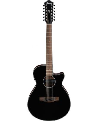 IBANEZ AEG Westerngitarre 12-Saiter in Black High Gloss AEG5012-BKH