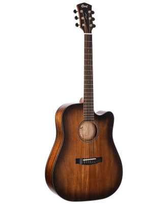 CORT Westerngitarre CORE-DC AMH in Open Pore Black Burst mit Preamp und Softcase