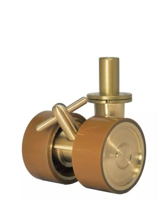 Flügelrolle 107C 60mm – Leichtlaufrolle mit Schraubbolzen, gebremst, helles PUR-Rad
