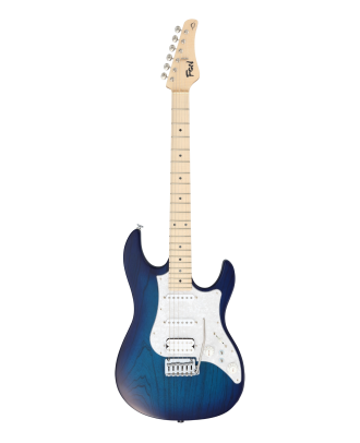 FGN E-Gitarre Expert Odyssey in Seethrough Blue Burst mit Koffer