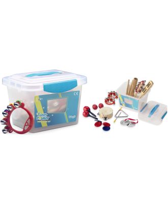 Kinder Percussionset in transparenter Kunststoff-Box