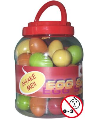 Box mit 40 Schütteleier, egg shaker, Rasselei