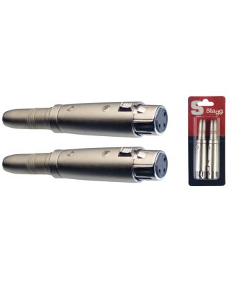 2 x Stereobuchse/ symetrisch XLR W adapter im blister
