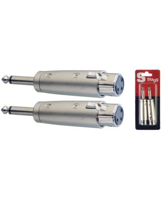 Adapter, Monoklinke/ assymetrisch XLR W - 2 Stück im Blister
