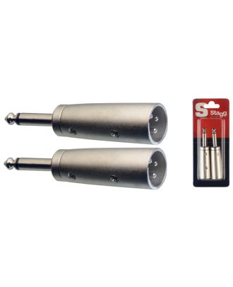 Adapter, Monoklinke/ assymetrisch XLR M - 2 Stück im Blister