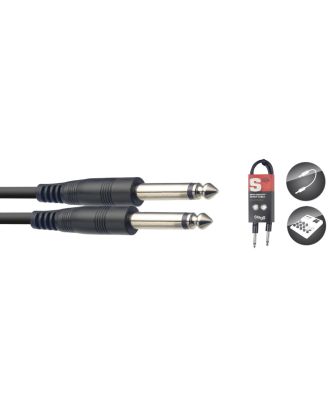 Standard patchkabel - Monoklinke/ Klinke aus Metall - 30 cm - schwarz