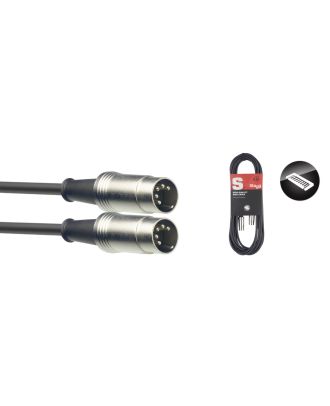 MIDIkabel - DIN M/DIN M - Metall - 2 m - schwarz