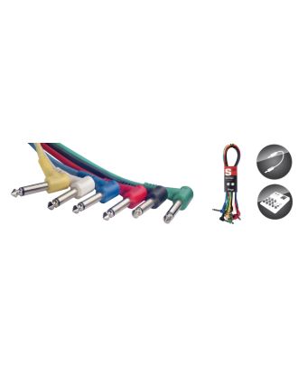 6 x Mono Patchkabel mit Winkelklinge, 60 cm