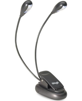 Doppel LED-Leuchte mit Clip für Notenständer-Mischpulte-Laptops-Bücher