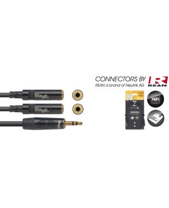 N-Serie Y-Adapter Kabel - Stereo Phono Stecker/2x Mini Stereo Phono Buchse