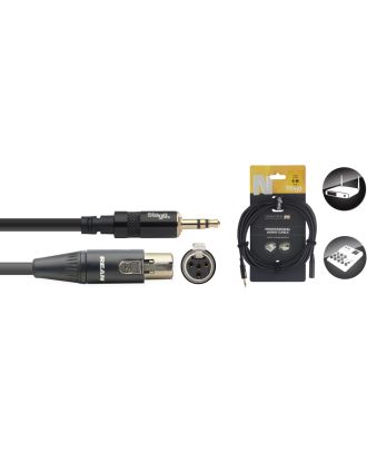 N-Serie Audio Cable - Stereo Mini Phono Stecker / Mini 4pin XLR F, 6 mm / 0.2 in, schwarz