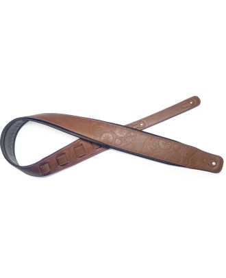 Gitarrengurt mexikanischer Totenkopf, hellbraun