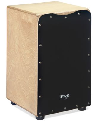 Cajon aus Birke mit Tasche, mit schwarzer Frontplatte