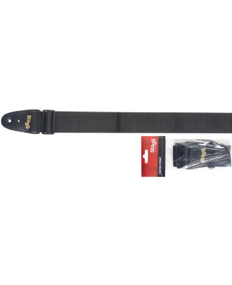 Gitarrengurt, 5 cm breit, schwarz, Metal-Schnalle