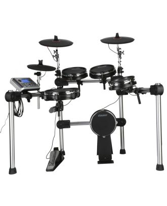 8-teilig, duale Zonen, E-Schlagzeug, 5 Trommeln (8" Snare), 3 Becken, Hi-Hat und Bass-Drum-Pedal