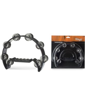 Tambourine mit 16 Schellen, schwarz