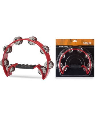 Schellenring, Tambourine, 16 Schellen, rot