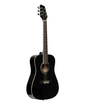 3/4 Schwarz Dreadnought Akustikgitarre mit Decke aus Lindenholz