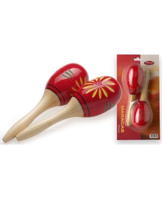 Holz Maracas (Paar), oval, rot, 26 cm