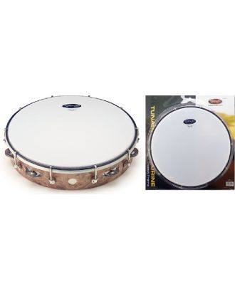 12" stimmbares Kunststoff Tambourin, Farbe Holzfarben, TAB-112P/WD