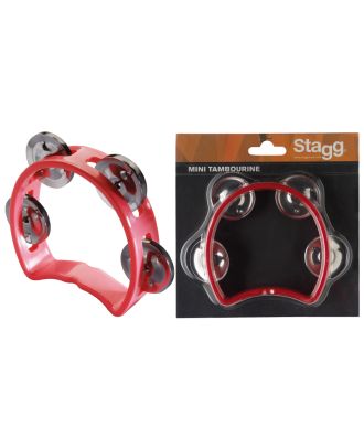 Kunststoff Mini-Tambourine, rot