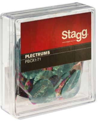 100 St. Display-Box m. Zelluloid Standard-Plektren (versch. Farben) .71 mm