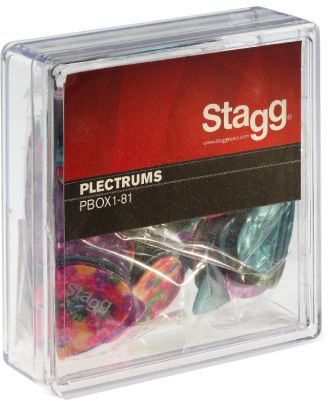 100 St. Display-Box m. Zelluloid Standard-Plektren (versch. Farben) .81 m