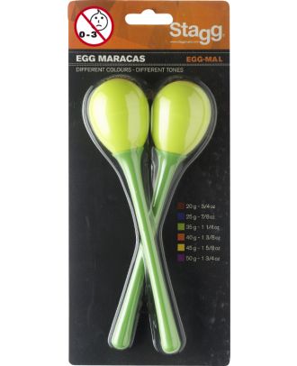 Maracas, Kunststoff mit Griff, 35 Gramm, grün, Shaker