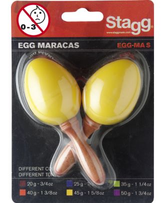 Maracas (Paar), Kunststoff eiförmig, 45 Gramm, Farbe gelb