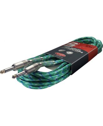 Instrumentenkabel Klinke-Klinke, Vintage Tweed grün, 6 Meter