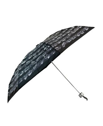 Regenschirm klein, schwarz mit Noten