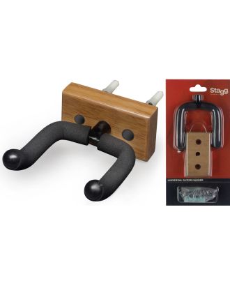 Gitarrenwandhalter mit rechteckiger Holzbasis, für Gitarre