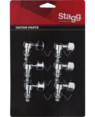 6X1 Mechanik für e-Gitarren und Westerngitarren Chrom