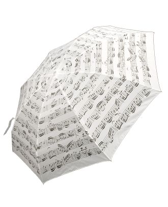 Regenschirm klein, weiss mit Noten