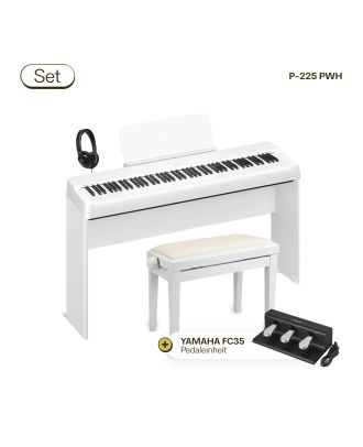 Yamaha P-225 PWH - weiss - im Bundle mit Bank, Kopfhörer und FC35 Fußpedal