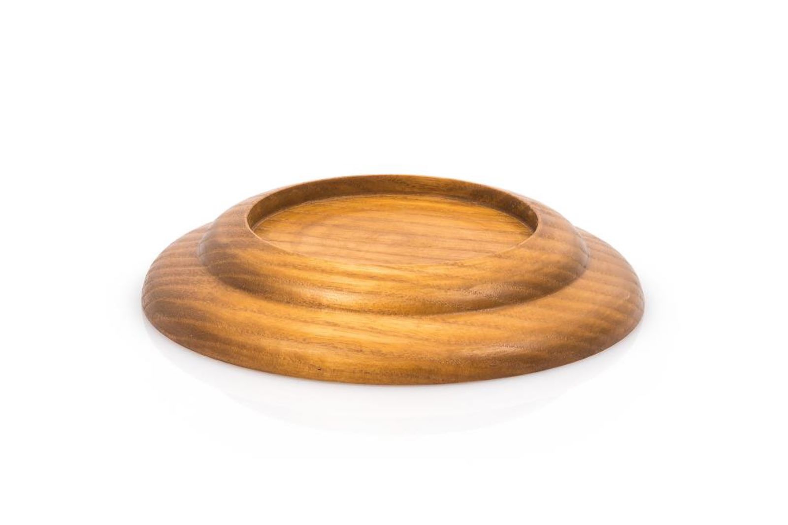Flügeluntersetzer aus Holz - Eiche, 80 mm, geschwungen