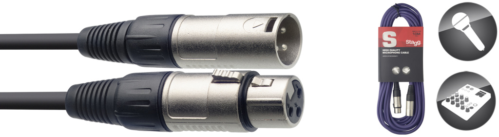 10 Meter LILA MIKROFONKABEL XLRf-XLRm
