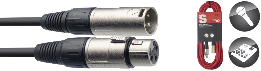 10 METER ROT MIKROFONKABEL XLRf-XLRm