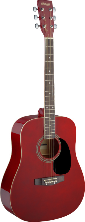 Westerngitarre, rot, Dreadnought