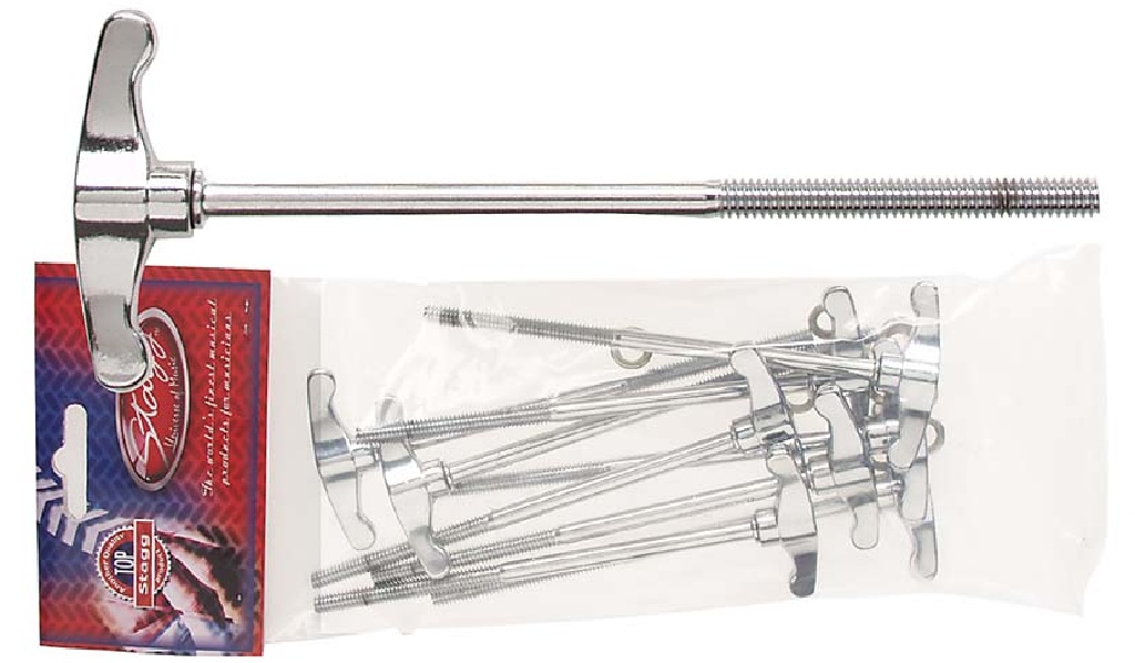 Flügelstimmschraube für Bassdrum (10 St.) - 7/32 US x 115 mm.