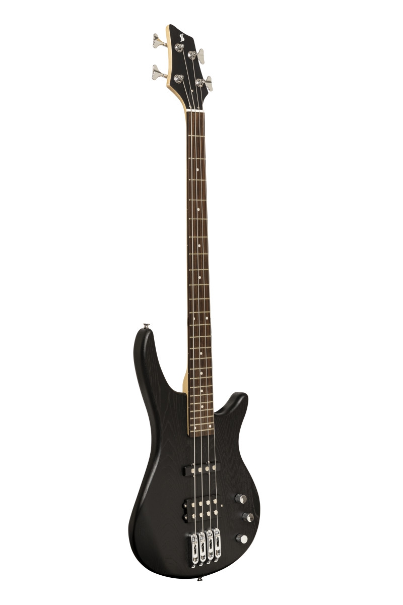 FUSION E-Bass Gitarre schwarz matt