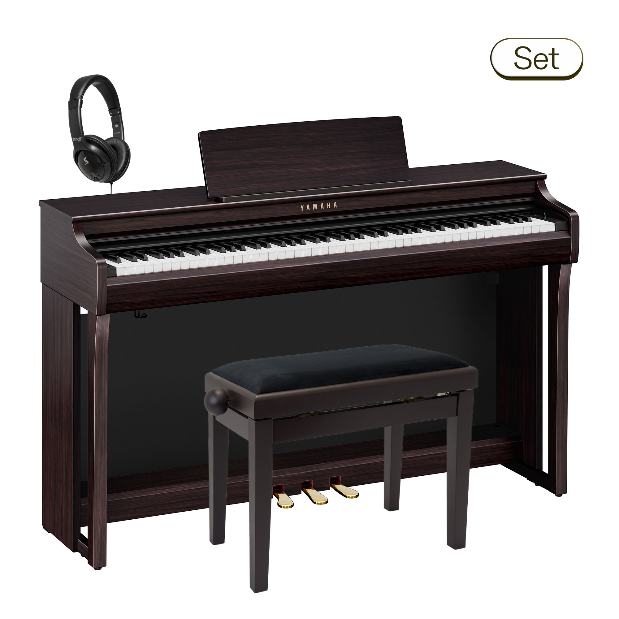 Yamaha CLP-825 R E-Piano - Rosenholz - im Set mit Klavierbank und Stereokopfhörern