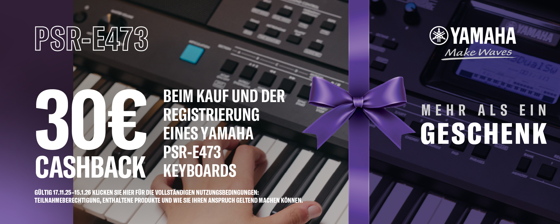 Yamaha Cashback - Mehr als ein Geschenk
